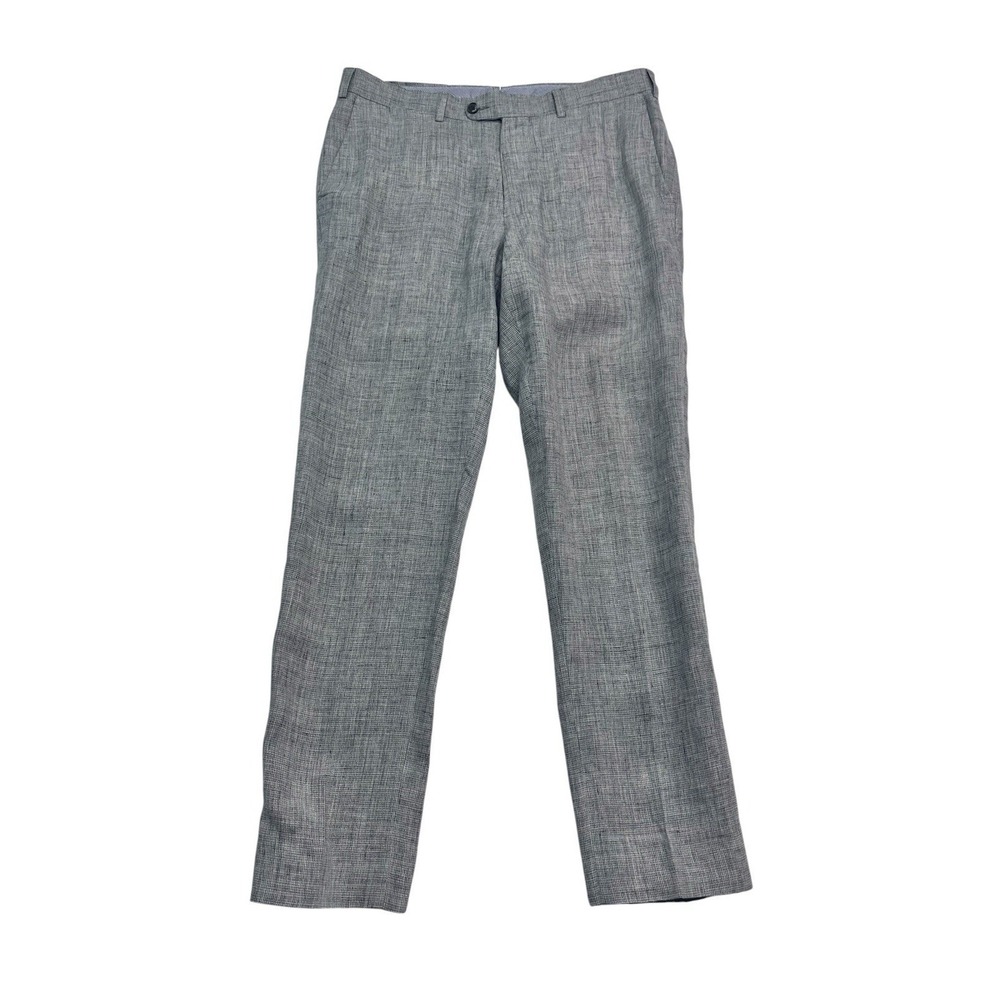 Suitsupply 32x32 Gray Pure Linen Pants Trousers Italian Fabric Brescia Slim